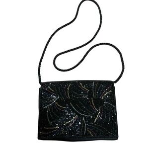 Elegant Black Beaded Women's Bag